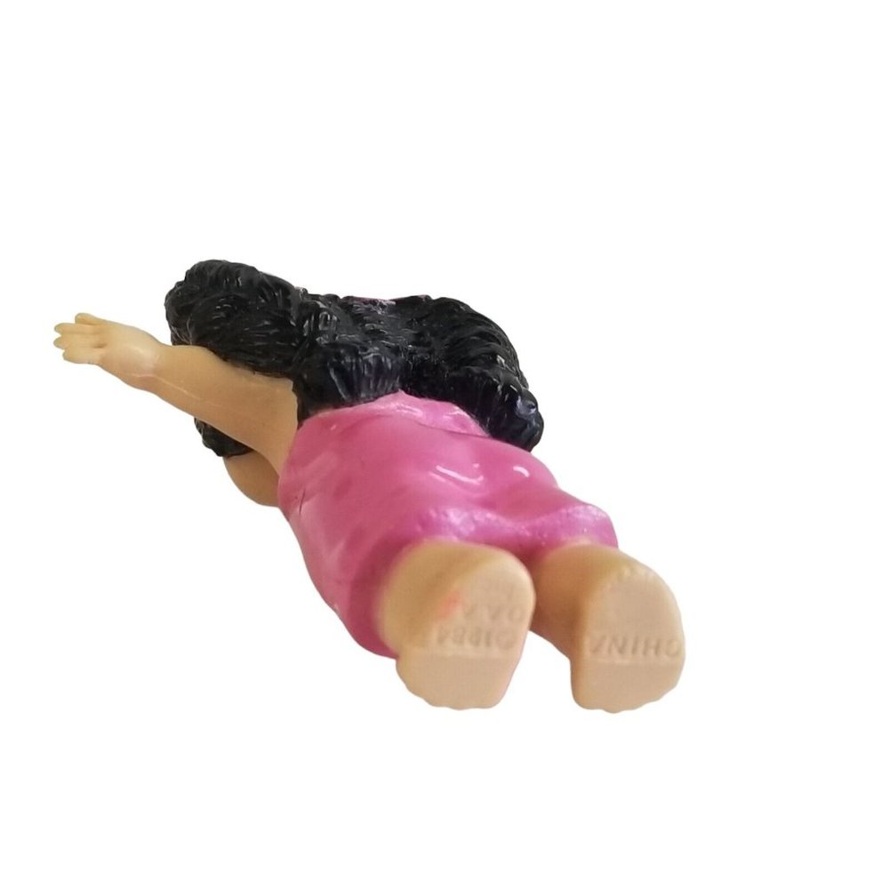 Cabbage Patch Mini Doll PVC Toy Figure Vintage 1984 80s Kid Bathtime Pink Towel - Picture 3 of 7